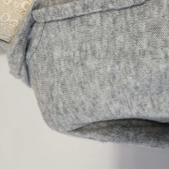 Topshop Cropped Top Sweater Grey Wool Blend Hooded Knit Women's SZ 8-10 Italy - Picture 6 of 16